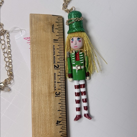 Betsey Johnson Green and Red Nutcracker Pendant Necklace - Picture 3 of 3